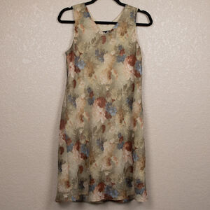 90s All That Jazz floral crinkle fabric sleeveless shift dress-7/8